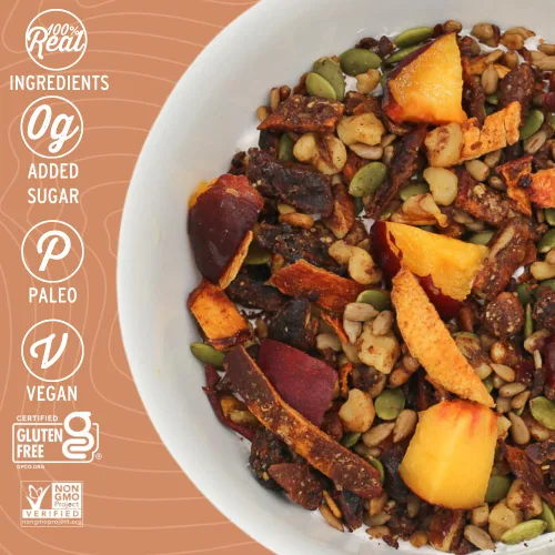 Miniatura 3 de Wildway Granola Keto Nuez de durazno Cereal certificado sin gluten, sin granos, vegano, bajo en carbohidratos Sin azúcar añadido Apto