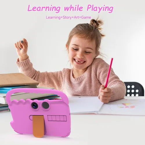 Miniatura 2 de Tablet para niños de 7 pulgadas para niñas y niños, tabletas Android 12 para niños con 4 GB RAM 32 GB ROM, tableta para niños pequeños con WiFi, Rosa