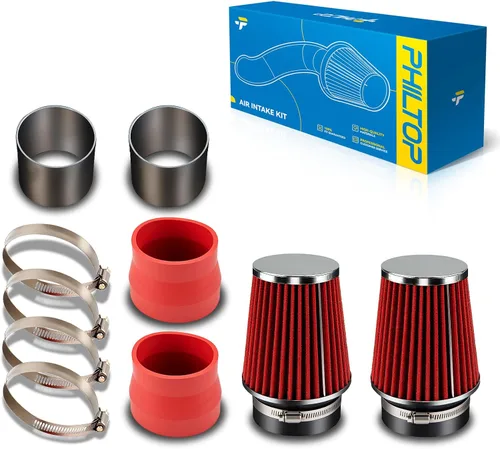 Miniatura 21 de PHILTOP Kit de entrada de aire frío de 3.7" Sistema compatible con Ford F250/F350/F450/F550 Super Duty 2003 2004 2005 2006 2007 V8 6.0L, Excursion