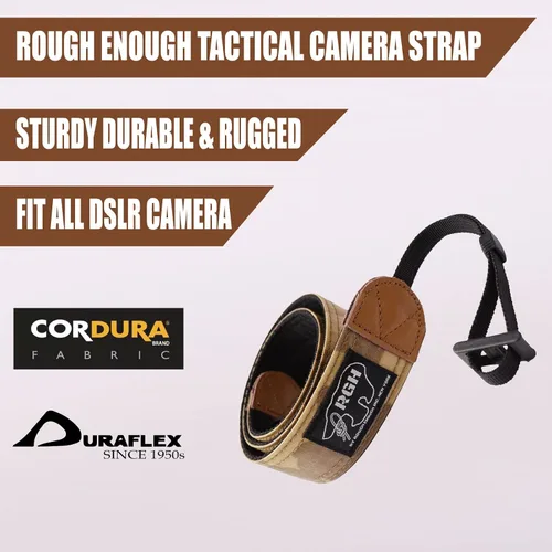 Miniatura 3 de Rough Enough DSLR - Correa de hombro para cámara réflex digital Canon Nikon Sony Nylon con llavero Fotógrafo Imprescindible Desert Camo, Desert Camo
