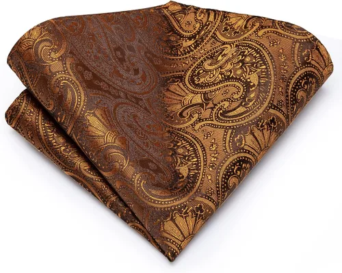 Miniatura 3 de Dubulle Conjunto de corbata de seda paisely para hombre con corbata y bolsillo cuadrado