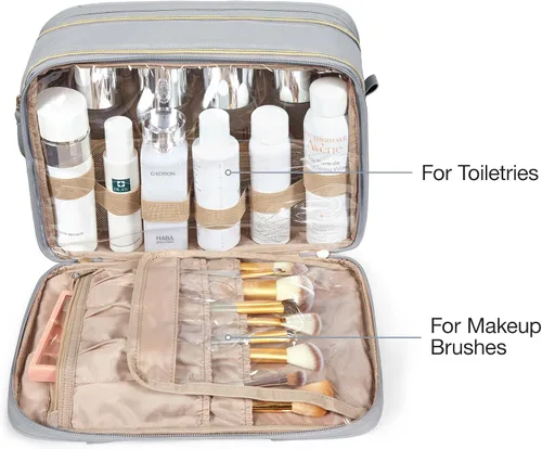 Miniatura 2 de BAGSMART Neceser grande, organizador de maquillaje de viaje, resistente al agua, bolsa de cosméticos para maquillaje, bolsa de viaje