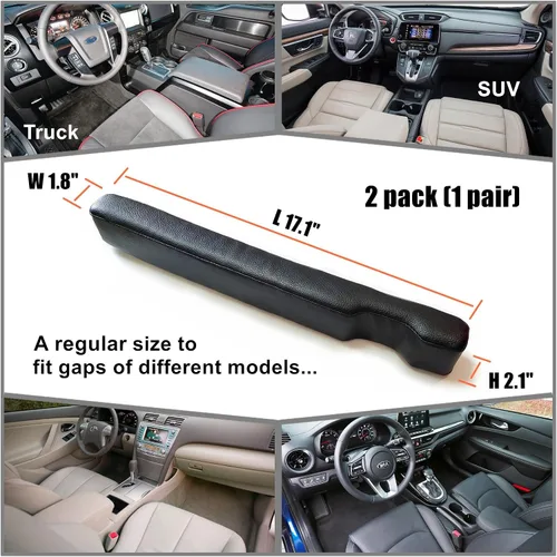 Miniatura 5 de Relleno para espacio entre asiento de coche de piel sintética, 2 unidades, protector de asiento sin goteo, universal, para evitar que caigan