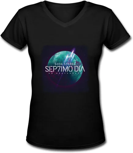 Miniatura 6 de Soda Stereo Sep7imo Dia Female T Shirt Loose Casual Short Sleeve V-Neck Tee