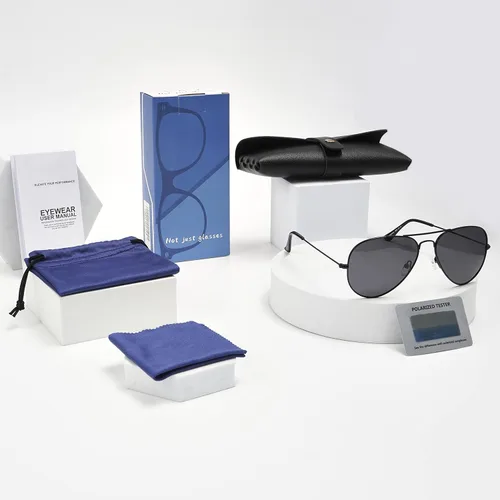 Miniatura 6 de Yaserra Lentes de sol de aviador polarizados retro para hombres y mujeres, lente TAC espejada, marco de metal, doble puente con protección UV400