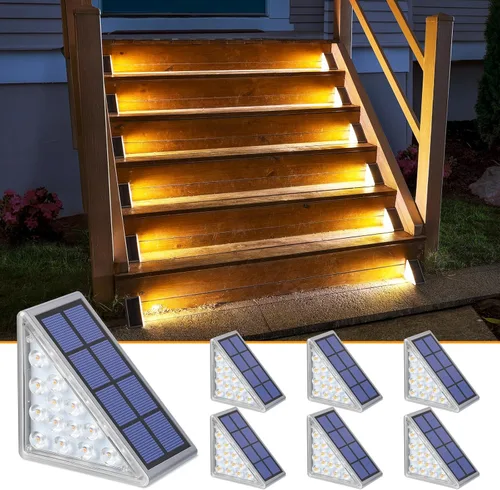Miniatura 19 de NIORSUN Luces solares, impermeabilidad IP67, encendido/apagado automáticos, para escalones exterior, escalera, patio, porche, puerta delante, acera