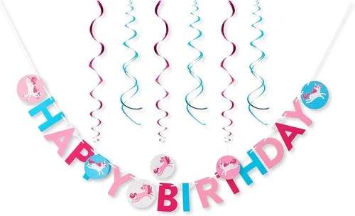 Miniatura 10 de American Greetings Suministros de fiesta de unicornio, platos de postre de papel (40 unidades)