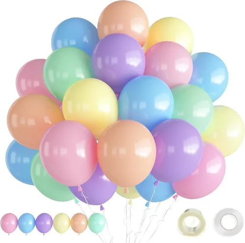 Miniatura 16 de Globos rosa, 60 globos de color rosa fuerte y blanco, globos de confeti magenta para niñas, decoración temática de cumpleaños, baby shower