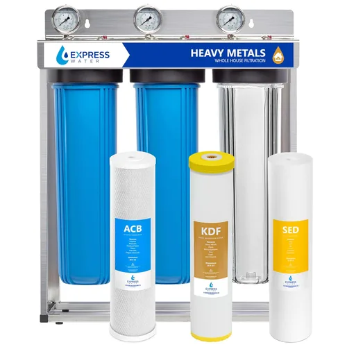Miniatura 12 de Express Water Juego de filtros antiincrustaciones para toda la casa, kit de repuesto de acondicionador de agua de filtración de 3 etapas, Filtro