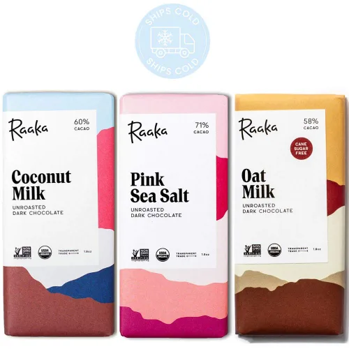 Miniatura 2 de Raaka Paquete de chocolate sin lácteos Chocolate negro gourmet de grano a barra Orgánico, Kosher, vegano, sin gluten Regalo para los amantes