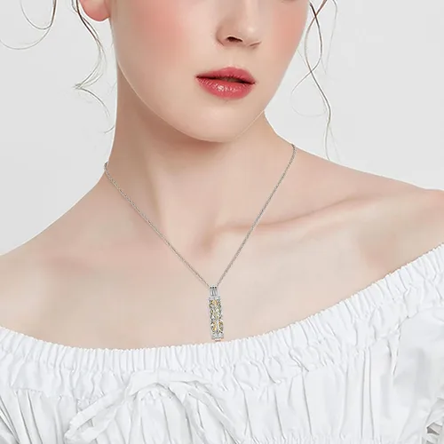 Miniatura 46 de shajwo Joyería de cremación cilíndrica, collar de cenizas de urna del árbol de la vida para mujeres y hombres, vial de cremación de cenizas