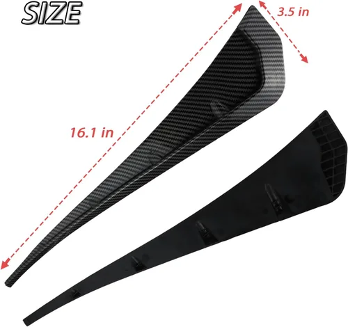 Miniatura 3 de Pegatinas Decorativas para Rejillas de Ventilación Laterales de Guardabarros de Coche Estilo Fibra de Carbono Moldura Material ABS Alerón