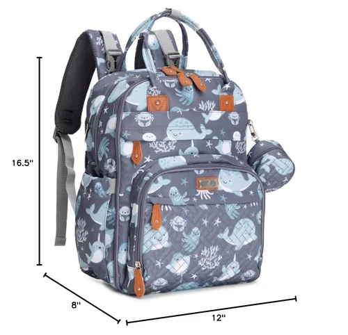 Miniatura 9 de BabbleRoo - Mochila para pañales - Bolso de viaje con artículos esenciales para bebés - Bolso de pañales multifuncional resistente al agua, bolso
