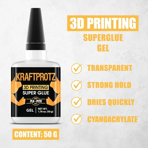 Miniatura 3 de Súper pegamento en gel para impresora 3D – XXL 50g / 1.76oz de fuerza industrial – Se adhiere a PLA, ABS, PETG, TPU y Nylon – Extrafuerte