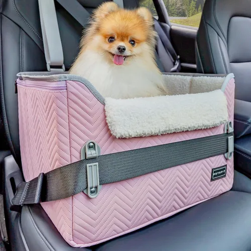 Miniatura 15 de PETSFIT Asientos de coche para perros pequeños – Hebillas de seguridad patentadas – Correa de seguridad – Asiento plegable elevador para perro