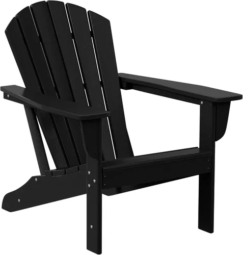 Miniatura 4 de WestinTrends Dylan - Silla Adirondack para exteriores con otomana, juego de 2 piezas, color negro