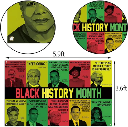 Miniatura 3 de Nepnuser Decoraciones del mes de la historia negra, telón de fondo de cabina de fotos afroamericana, orgullo negro, gente famosa, escuela, aula