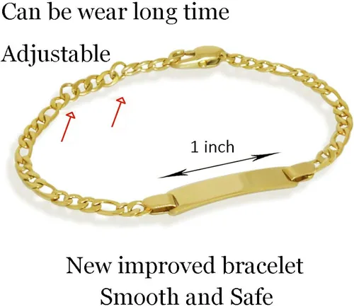 Miniatura 4 de ProLuckis Pulsera de oro personalizada para bebé pulsera de protección de identificación de bebé ajustable Acero inoxidable