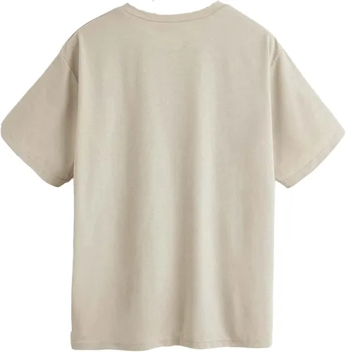 Miniatura 2 de SOLY HUX Camiseta de manga corta con estampado de letras gráficas para mujer, Seta Beige