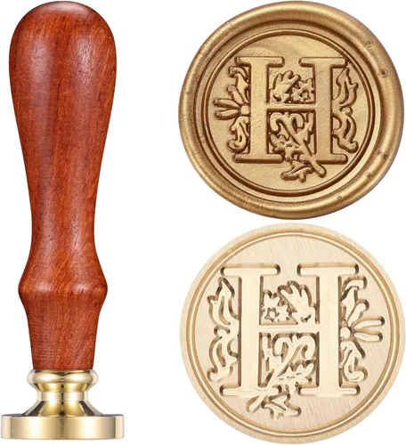 Miniatura 15 de Yoption Classic timbre para estampar en cera, 26 letras de la A a la Z, retro, s