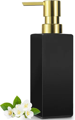 Miniatura 12 de Dispensador de jabón de vidrio ámbar GMISUN, dispensador de jabón de manos con bomba de acero inoxidable para baño, dispensadores de cocina