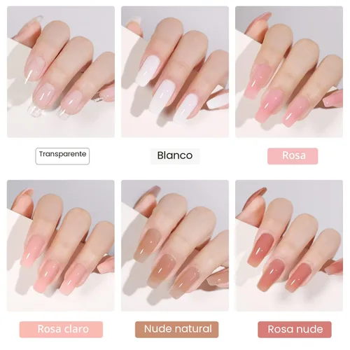 Miniatura 4 de GAOY Kit de uñas de gel de poliéster con kit de inicio de luz UV, kit de extensión de gel constructor de 6 piezas para principiantes con todo arte