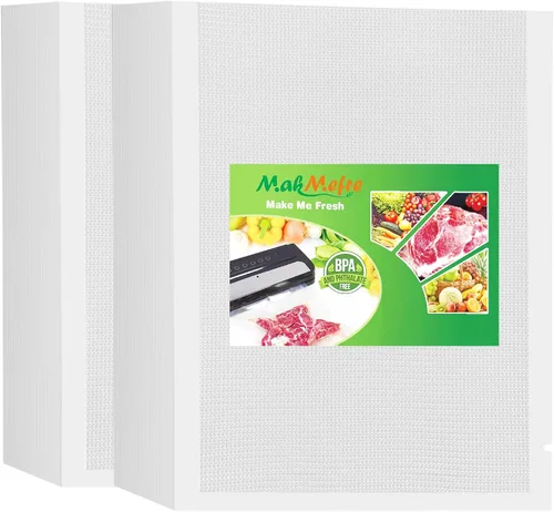 MakMeFre Bolsas selladoras al vacío de 200 cuartos de galón de 8 x 12 pulgadas sin BPA y resistentes, ideales para almacenamiento de alimentos,