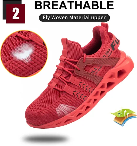 Miniatura 3 de Furuian - Tenis con punta de acero para hombres y mujeres, zapatos de seguridad ligeros, cómodos, a prueba de pinchazos, zapatos de trabajo