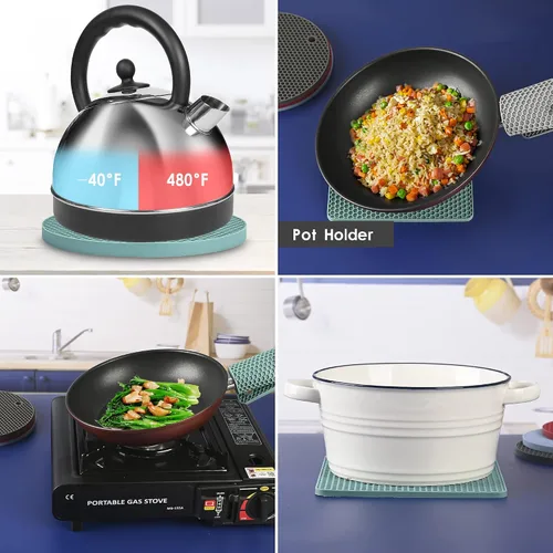 Miniatura 3 de Salvamanteles de silicona para platos calientes, soportes de silicona para ollas de cocina, salvamanteles para cocina, salvamanteles para ollas
