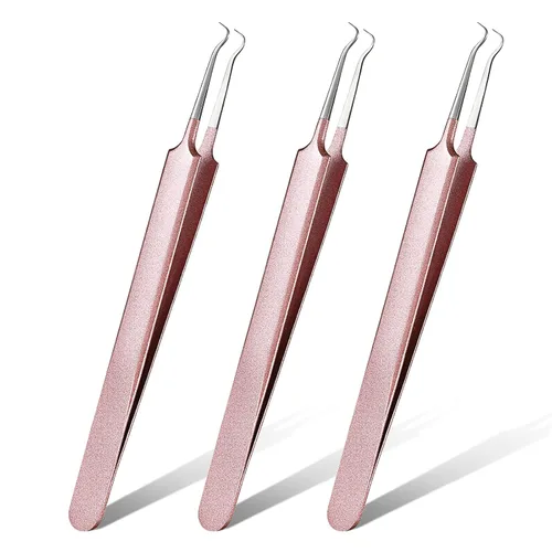 Honoson 3 pinzas de espinillas de acero inoxidable, herramienta extractor para quitar espinillas de espinillas curvas, herramientas de eliminación