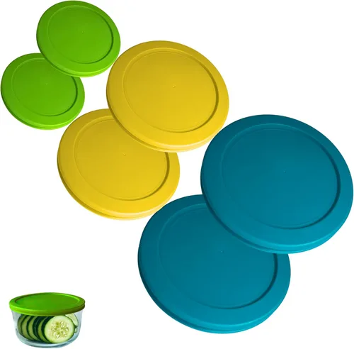 Miniatura 29 de Tapas/Cubiertas de repuesto naranja, azul, rojo de 2, 4 y 7 tazas para cuencos de almacenamiento Pyrex, Anchor Hocking y KlareWare *Solo tapas