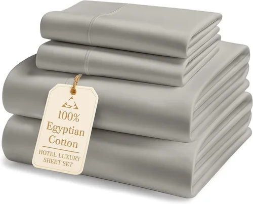 Miniatura 29 de Lane Linen Sábanas 100% de algodón egipcio, tamaño King, naturalmente transpirables y duraderas, cómodas para el invierno, ultra suaves, comodidad