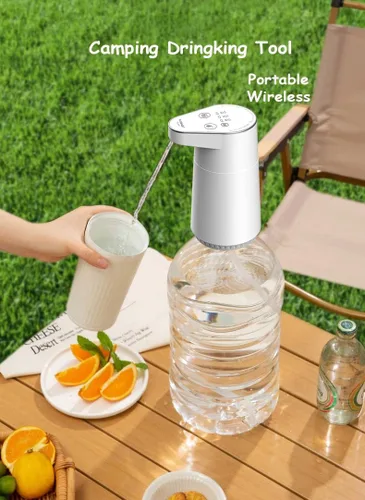 Miniatura 2 de Bomba inteligente de botella de agua de 4 modos - Flujo rápido de 3 l/min, recargable por USB de 1200 mAh, volumen preestablecido y control