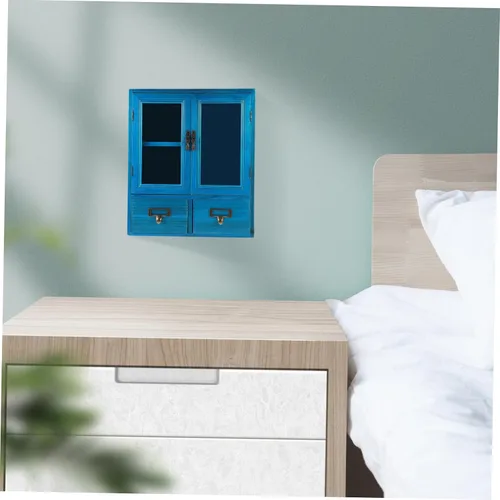 Miniatura 8 de LIFKOME Arqueado Gabinete de pared Caja de almacenamiento de madera Almacenamiento bajo Decoración de cocina montada en la pared