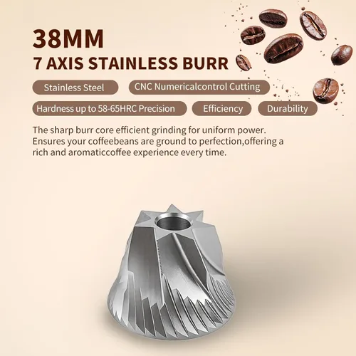 Miniatura 4 de Molinillo de café manual, molinillo de café manual con capacidad de 0.88 oz con rebaba cónica de acero inoxidable CNC, ajuste interno ajustable