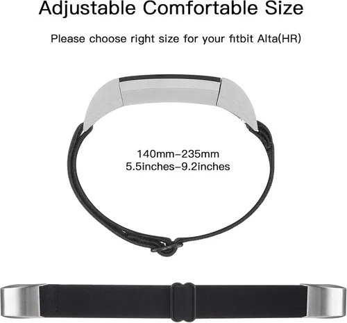 Miniatura 4 de Bandas elásticas ajustables compatibles con Fitbit Alta/Alta HR, correas deportivas de nailon elástico suave y transpirable de repuesto para mujeres