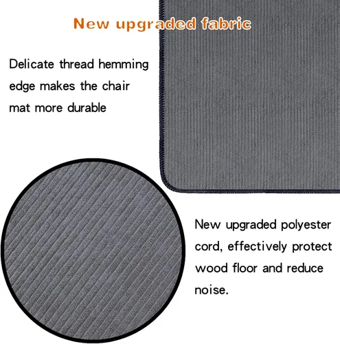 Miniatura 2 de USTIDE Tapete mejorado para silla de oficina para suelos de madera dura y azulejos, 35 x 47 pulgadas, tapete para silla rodante de juegos de Café
