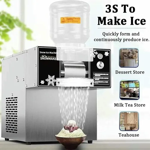 Miniatura 2 de Máquina trituradora de hielo comercial, Máquina de hielo de copo de nieve, Máquina de hielo continua, Trituradora de hielo de acero inoxidable