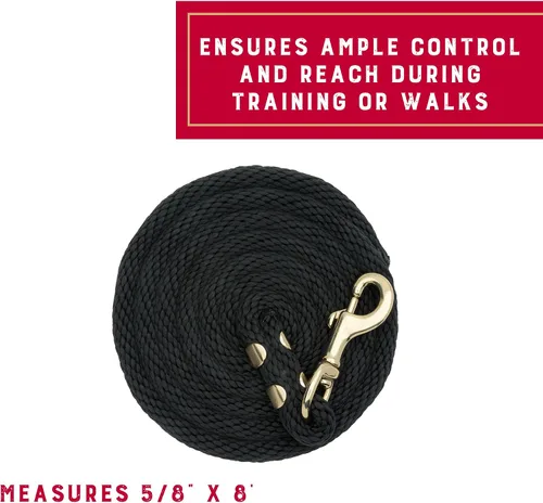 Miniatura 3 de Weaver Equine Performance - Cuerda de plomo de 8 pies con latón chapado en latón 225 broche, agarre suave y cómodo, tachuela de caballo de granero
