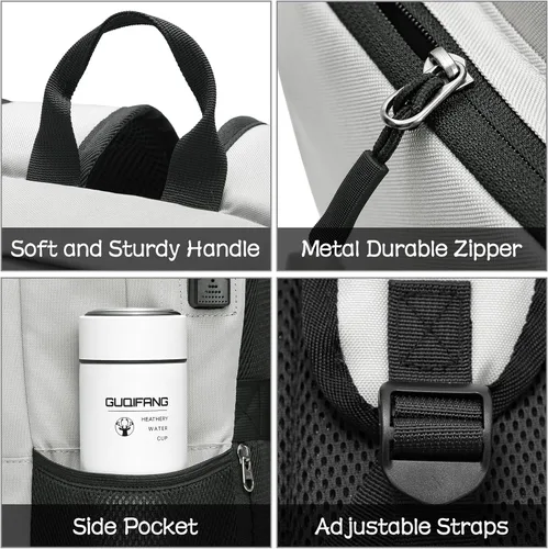 Miniatura 3 de Mochila escolar para adolescentes, mochila de viaje para portátil para hombres y mujeres, mochila ligera casual con puerto de carga USB para llevar