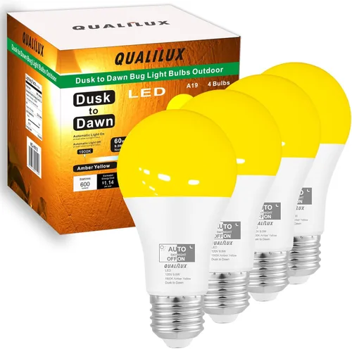 Miniatura 10 de Qualilux Bombillas LED A19 del atardecer al amanecer 850 LM, equivalente a 60 W, luz diurna, 9.5 W de eficiencia energética, A19, base E26, paquete