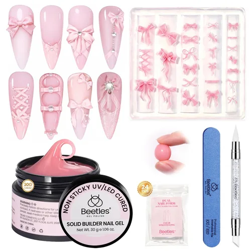 Miniatura 15 de Beetles - Gel de uñas sólido constructor, gel transparente 3D de 1.06 onzas para esculpir, gel de construcción de gel duro con polvo de uñas