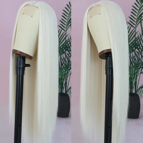 Miniatura 40 de ANDRIA Pelucas de encaje frontal de 13 x 4 pulgadas, densidad del 200 %, peluca frontal de encaje prearrancada, pelucas sin pegamento, pelucas