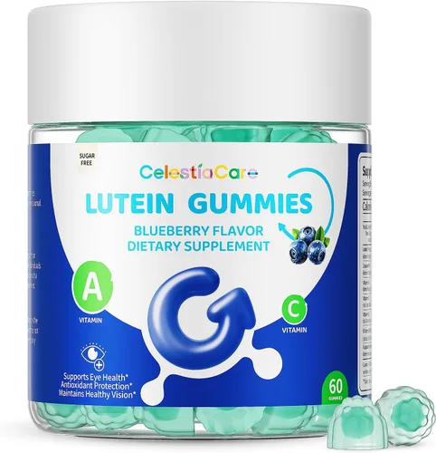 Vitaminas oculares de luteína y zeaxantina, gomitas de arándano, astaxantina, vitaminas oculares para niños y adultos y apoyo de luz azul, salud