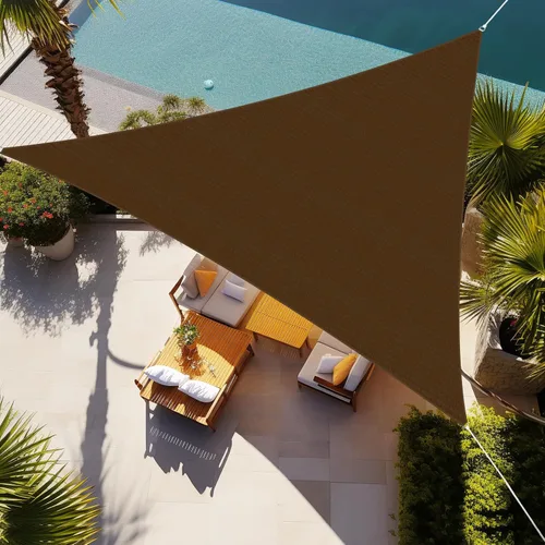 Toldo triangular tipo vela Shade&Beyond de 8 x 8 x 8 pies, toldo impermeable color moka para terraza, jardín, cubierta, pérgola (fabricamos tamaños