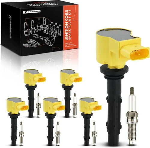 Miniatura 11 de A-Premium Juego de 6 bobinas de encendido y bujías de iridio compatibles con Mercedes-Benz C230 C250 C280 E280 E300 E350 y Dodge Freightliner Negro