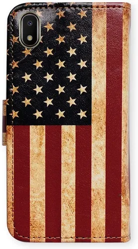 Miniatura 7 de Bcov Funda tipo cartera para Galaxy A10e, con diseño de bandera americana retro con tapa para Samsung Galaxy A10e Retro American Flag