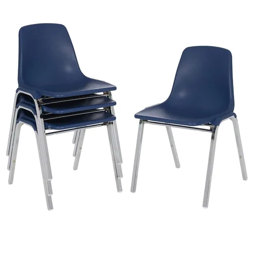 Miniatura 7 de OEF Furnishings OEF8110/2 Silla apilable de polipropileno de grado comercial (negro, paquete de 2)