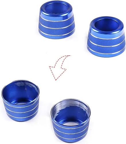 Miniatura 6 de YIWANG - 2 anillos de perilla de aire acondicionado para coche para BMW Serie 5 G30 G38, 6 Series GT, 7 Series G11 G12 2016-2020, Azul