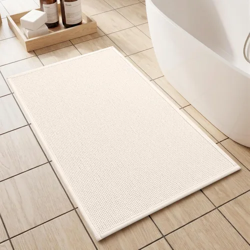 Miniatura 30 de YIHOUSE Juego de 2 tapetes de baño, color beige, ultrafino, absorbente, antideslizante, para baño, lavable, ducha, lavabo, lavandería